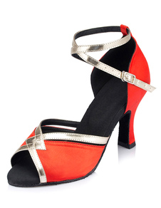 Peep deux couleurs cheville sangle talon haut Ballroom Shoes danse chaussures féminines