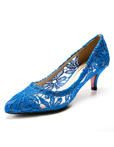 Chaussures de mariage de dentelle fait haut talon chaussures de mariée