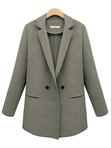 Costume veste manches longues coton bouton vert de chasseur Blazer veste femme
