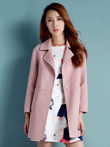 Manteau de Cocoon occasionnels féminin manteau d’hiver manches longues poches laine Blend