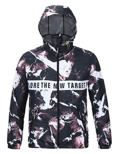 Veste imperméable noir Zip Up Hoodie Rain Coat pour hommes