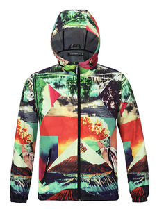 Pluie veste Zip masculine Up Hoodie Nature imperméable impression Outwear