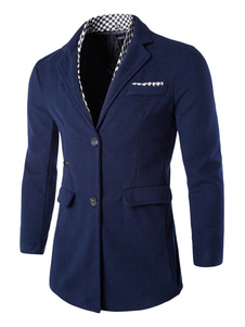 Trench Coat manches longues coton bouton homme Outwear avec poches