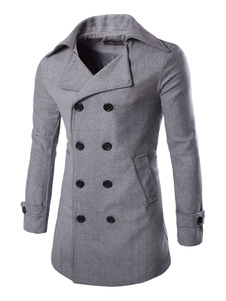 Caban bouton coton manches longues Trench Coat homme