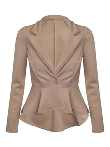 Costume veste v-Neck volants haute basse Casual court Blazer costume des femmes