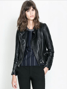 PU cuir Punk Style Veste Blouson veste courte noir féminin Moto