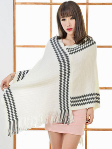Couverture tricot court Poncho chandails franges irrégulières Design féminin
