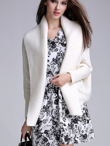 Batwing surdimensionnée col ouvert avant Cardigan manteau Cape manteau féminin à court