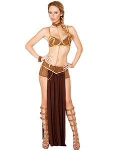 Robe Sexy brune Paisley Pattern longue nuit Lingerie situé dans 4 pièces