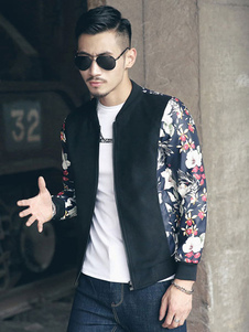 Manches longues de la veste de coton imprimé masculine Outwear Coat