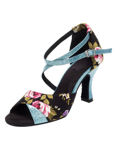 Danse de salon chaussures pompes bracelet Vintage imprimé Floral pour les femmes