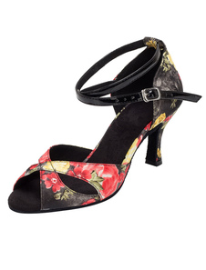 Danse Vintage chaussures talon haut imprimé Floral personnalisé Ballroom Shoes