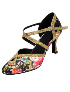 Rondes Toe danse de salon chaussures Floral Print Vintage femmes personnalisé chaussures à talons ha