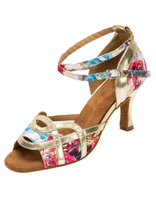 Vintage Ankle Strap danse de salon chaussures Floral Print femmes personnalisé chaussures à talons h