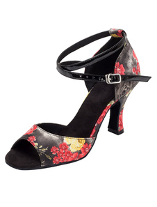 Chaussures de danse Vintage Floral Print femmes personnalisées haut talon chaussures de salle de bal