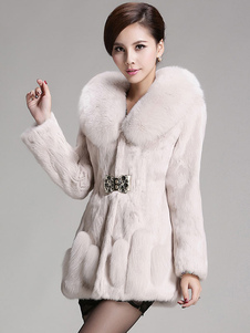 Fausse fourrure manteau oreiller collier Long ceinturé féminines Slim Fit manteaux d’hiver