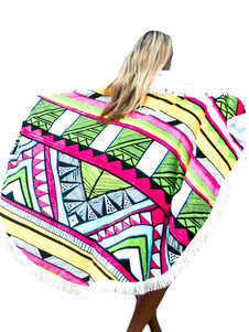 Nager la couverture de l’Ups autour de couverture de plage coton imprimé féminin glands