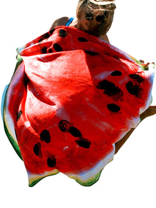 Coton plage la couverture de l’Ups pastèque impression féminine autour de couverture