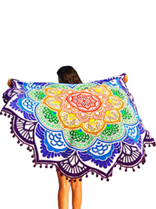 Swim Cover Ups Floral Print Women's Round Beach Blanket