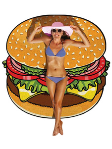 Nager Ups de couverture autour de couverture de plage coton impression féminine Hamburger