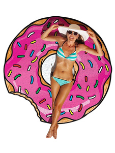 Rose d’imprimé rond coton Beach Blanket couverture Ups féminin