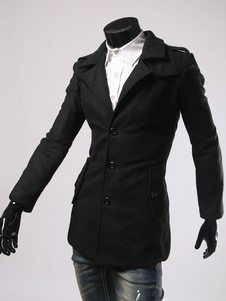 Vêtements d’extérieur pour hommes manteau noir manches longues armée Style coton