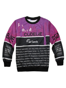 Fuchsia Sweatshirt manches longues contraste couleur masculine lettres impression Tops Casual