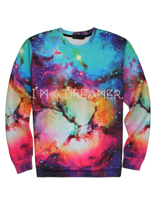 Sweatshirt imprimé manches longues multicolore Tops Casual masculine