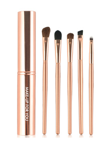 Brosse à cheveux maquillage Brush Set féminin poney Portable or définit en 5 pièces