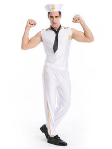 Blanc marin Jumpsuit Costume Halloween Costume masculin