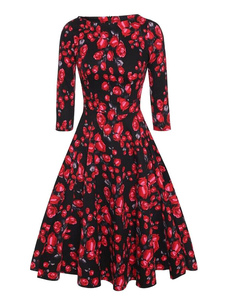 Imprimé Floral chic Vintage robe plissée