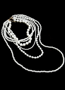 Collier de perles de mariage blanc collier mariée multicouche