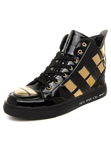 Boots homme de qualité en PU losangé avec lacets