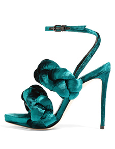 Charmantes sandales à bout ouvert unicolore