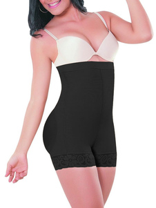 Dentelle Lift hanche Skinny court Lingerie Boxers noir sous-vêtements féminin avec protège-hanche