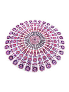 Fabuleuse blouse de plage de plage fuchsia multicolore Sans ornement. rond pour femme