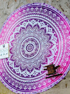 Fabuleuse blouse de plage de plage fuchsia dégradé Sans ornement. rond pour femme