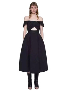 Robes de soirée plissée bustier découpe robes de Cocktail torsadée féminines Flare