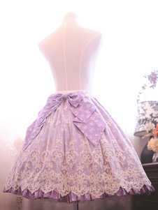Classic Lolita Robe dentelle Elsa Ruffle arcs imprimé violet hiérarchisé Lolita jupe