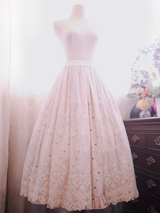 Arcs de dentelle robe Lolita classique imprimé jupe Lolita Long Elsa Apricot
