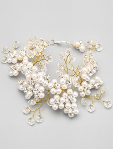 Perle Bracelet mariage or cristal fait main mariée Bracelet de charme