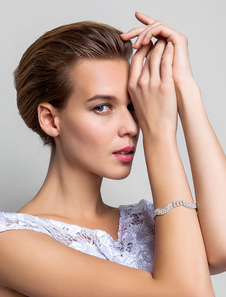 Noces d’argent Bracelet en alliage euro-modèle strass Bracelet