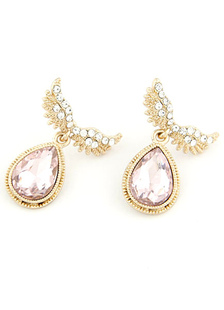 Boucles d'oreilles Boucles d’oreilles pendantes de mariage métallique vert rhinestone rond