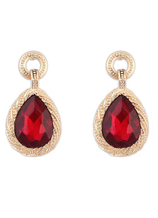 Boucles d'oreilles Boucles d’oreilles pendantes de mariage métallique rouge