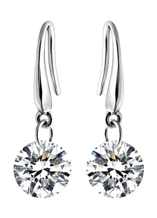 Boucles d'oreilles Goujon de mariage en cuivre bleu royal Cubic Zirconia rond