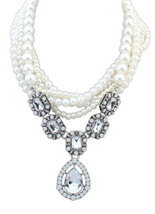Collier de mariée fausse perle style européen