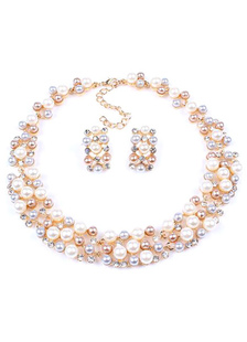 Collier de perles bijoux de perle court Set nuptiale Multi Strand