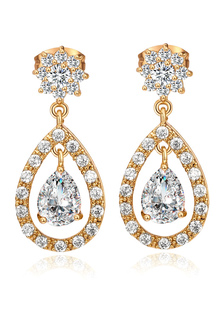 Boucles d’oreilles goutte blanc percé Cubic Zirconia bijoux nuptiales