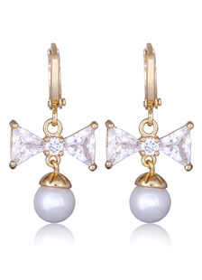 Perles Boucles d’oreilles zircon cubique boucles blanches boucle d’oreille de mariage