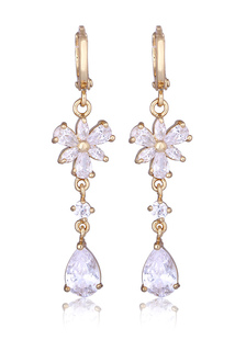 Mariage boucles d’oreilles Boucles d’oreilles zircon cubique blanche princesse mariée Dangle